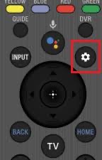 Setting button on Sonny TV remote for the Smart tv internet connection 