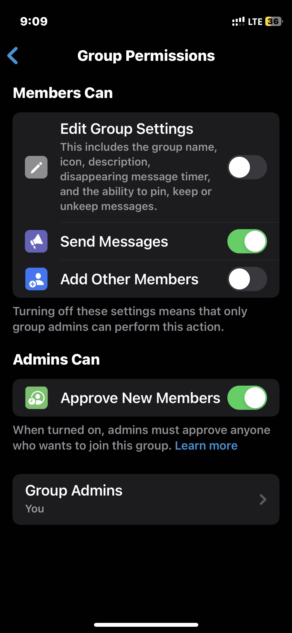 Making WhatsApp group private 
