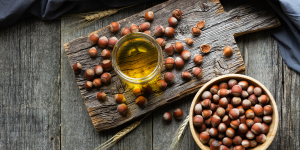 Rich contents of hazelnuts oil