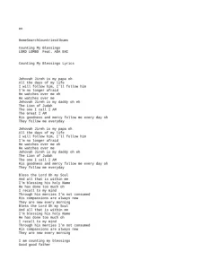 LYRICS FOR COUNTING MY BLESSINGS