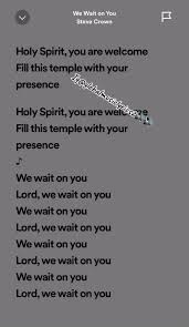 Lyrics for we wait on you Lord