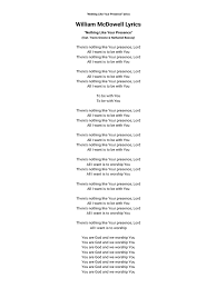 NOTHING LIKE YOUR PRESENCE LYRICS