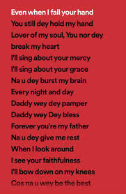LYRICS FOR DADDY WEY DEY PAMPER