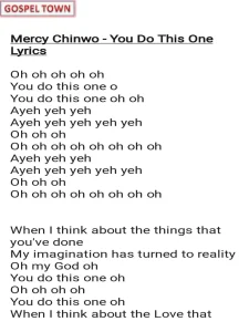 YOU DO THIS ONE LYRICS