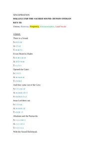 Lyrics for the sacred sound