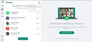 Whatsapp channels creation
